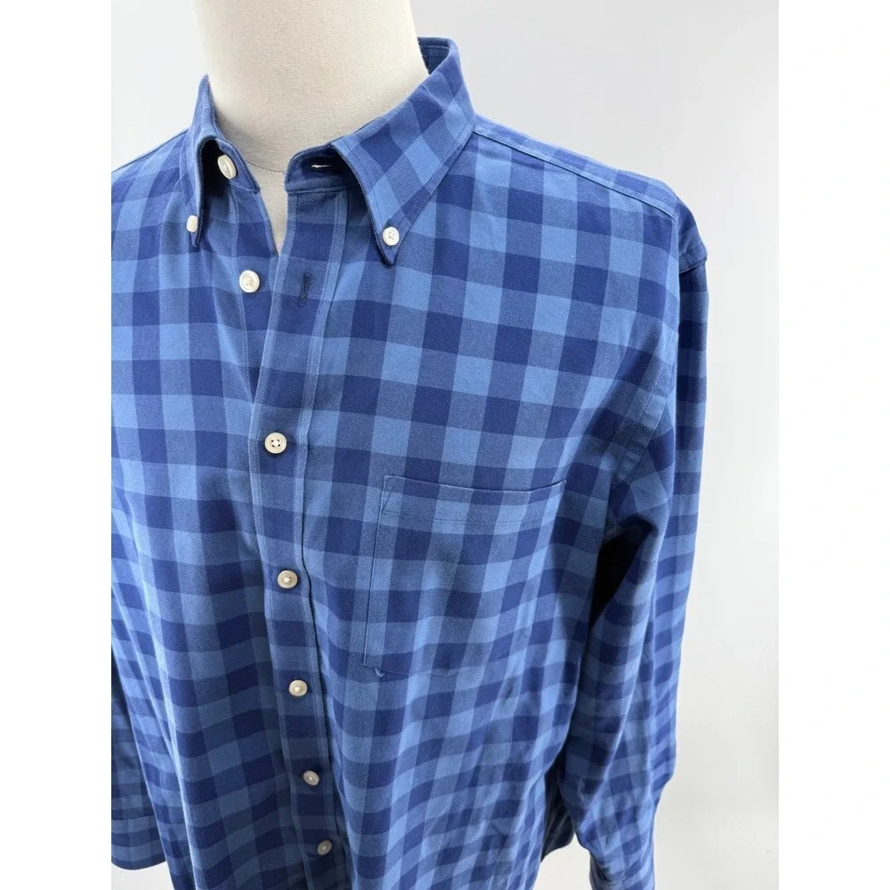 Charles Tyrwhitt Slim Fit Blue Gingham Long Sleeve Shirt Mens XLarge - Picture 7 of 8